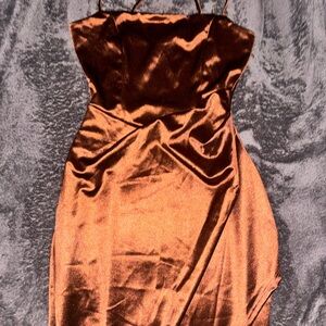 Windsor Copper Satin Midi Dress